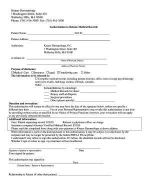 Fillable Online Authorization for Release of Health Information Form ...