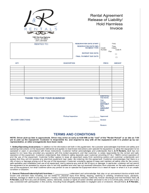 WAIVER OF LIABILITY AND HOLD HARMLESS AGREEMENT Vendor ...