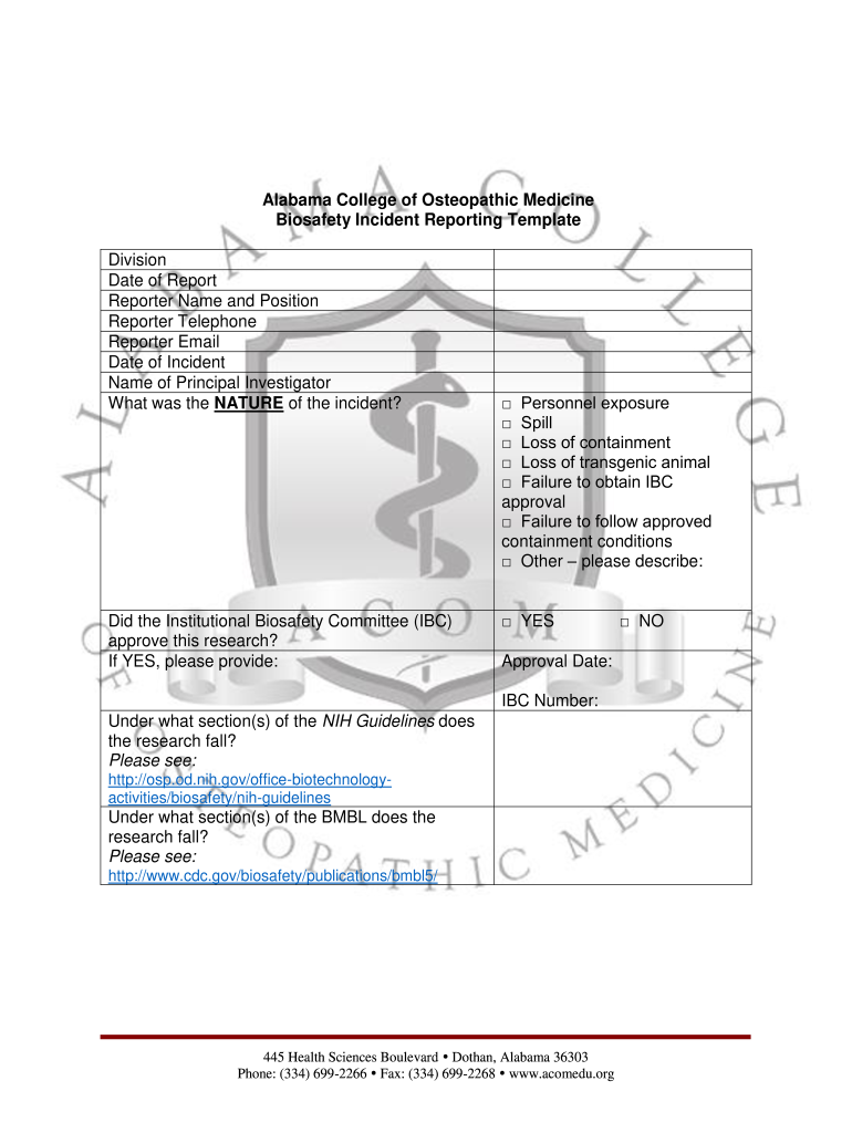 incident reporting procedure template Preview on Page 1