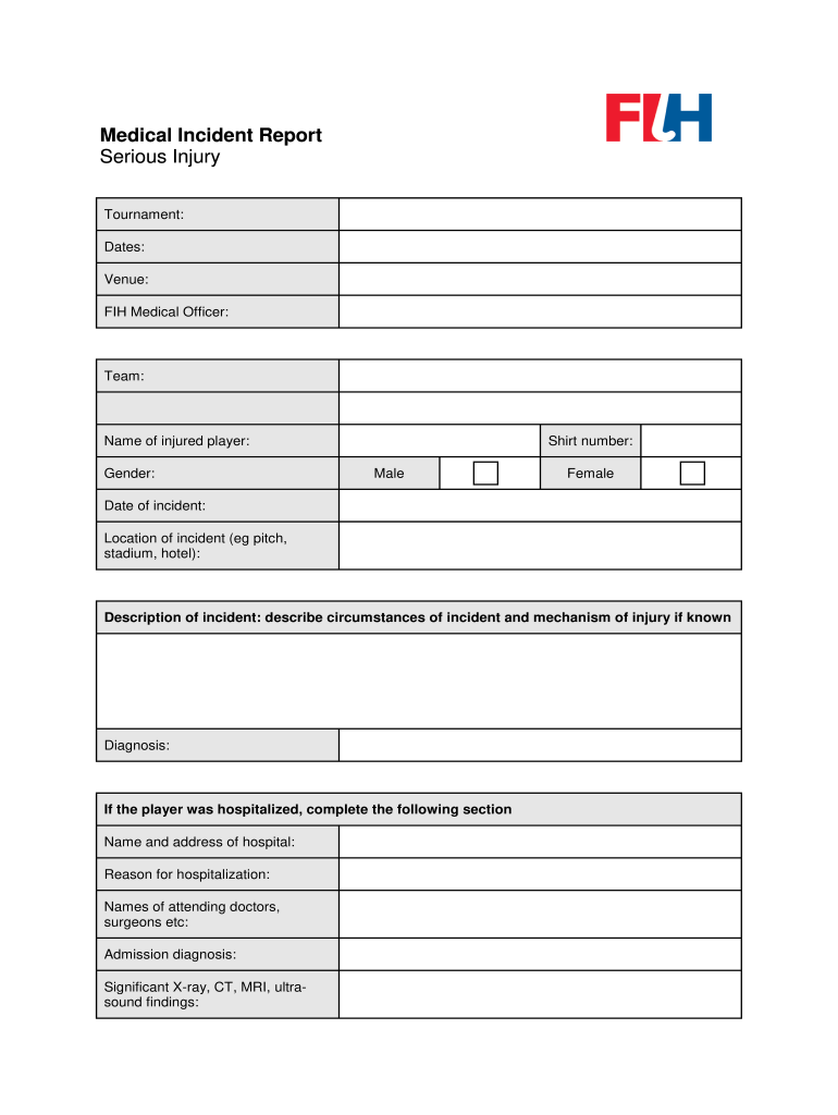 FIH Medical Officer: Preview on Page 1