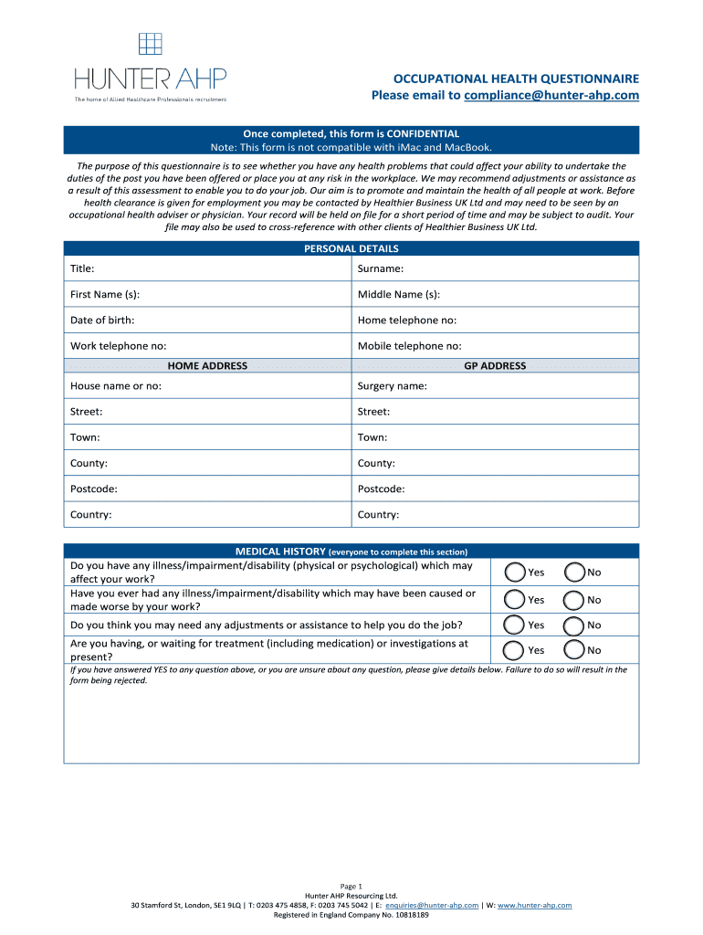 Please email to compliancehunter-ahp Preview on Page 1