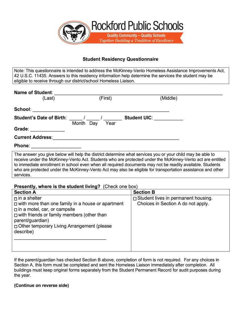 Student Residency Questionnaire NEW doc Preview on Page 1