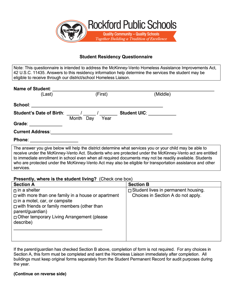 Student Residency Questionnaire NEW doc Preview on Page 1