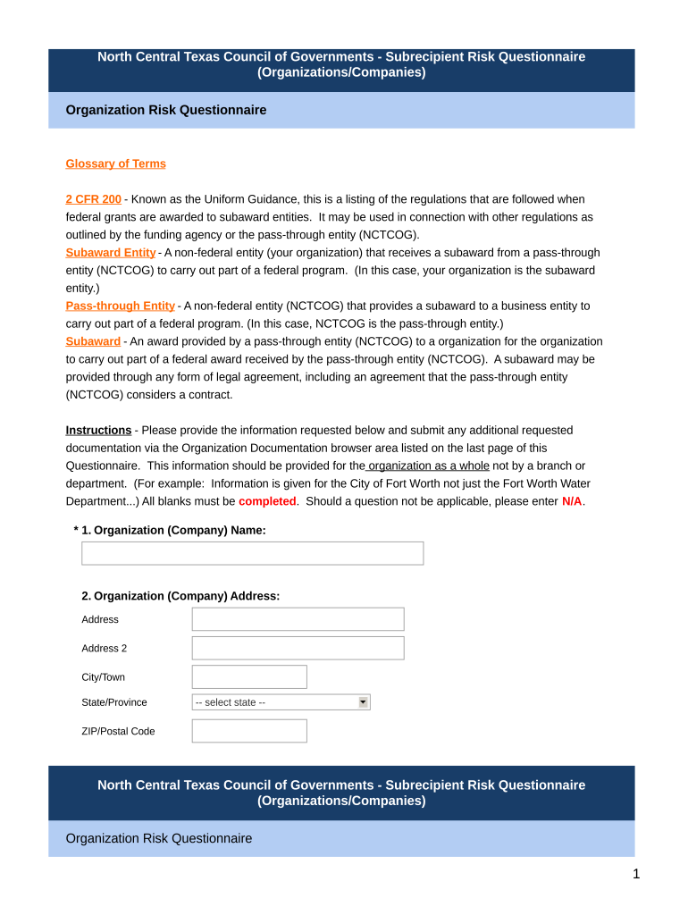 North Central Texas Council of Governments - Grants Preview on Page 1