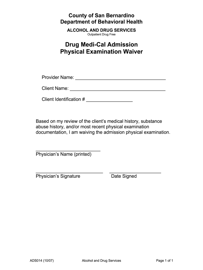 Departmental Forms - San Bernardino County, California Preview on Page 1