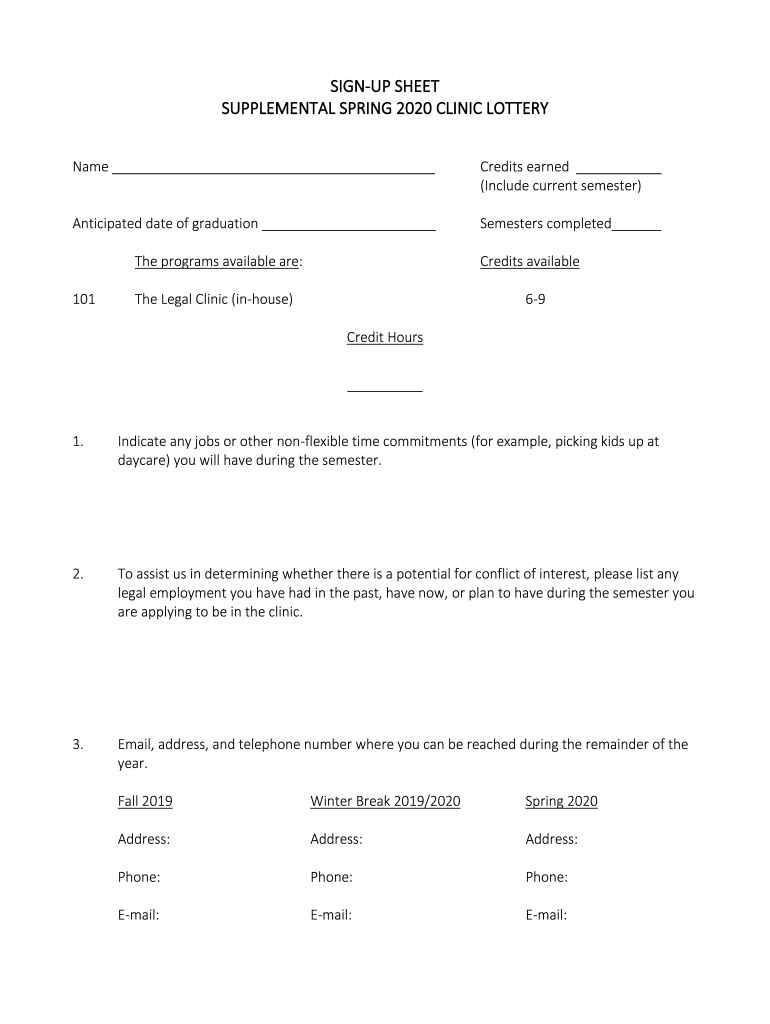 CLINIC REGISTRATION INFORMATION Preview on Page 1