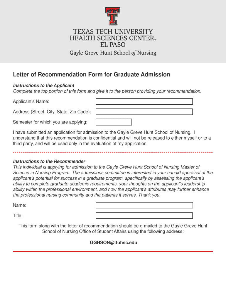 Graduate School Recommendation Letter Templates Preview on Page 1