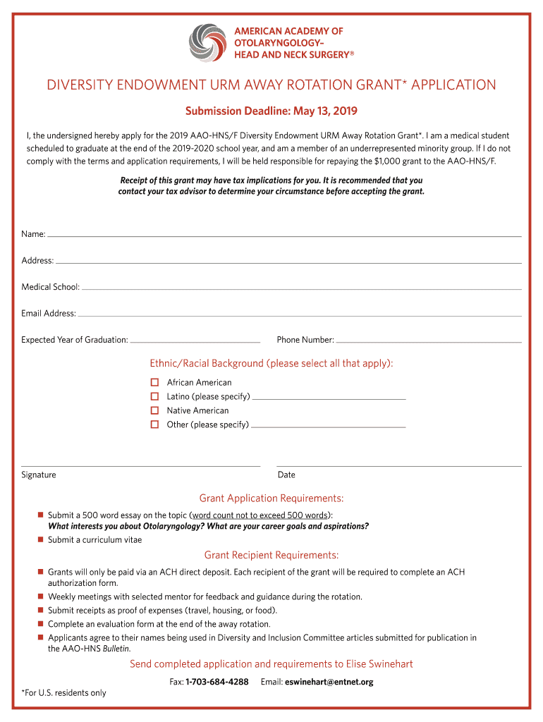 Diversity GrantsAmerican Academy of Otolaryngology-Head Preview on Page 1