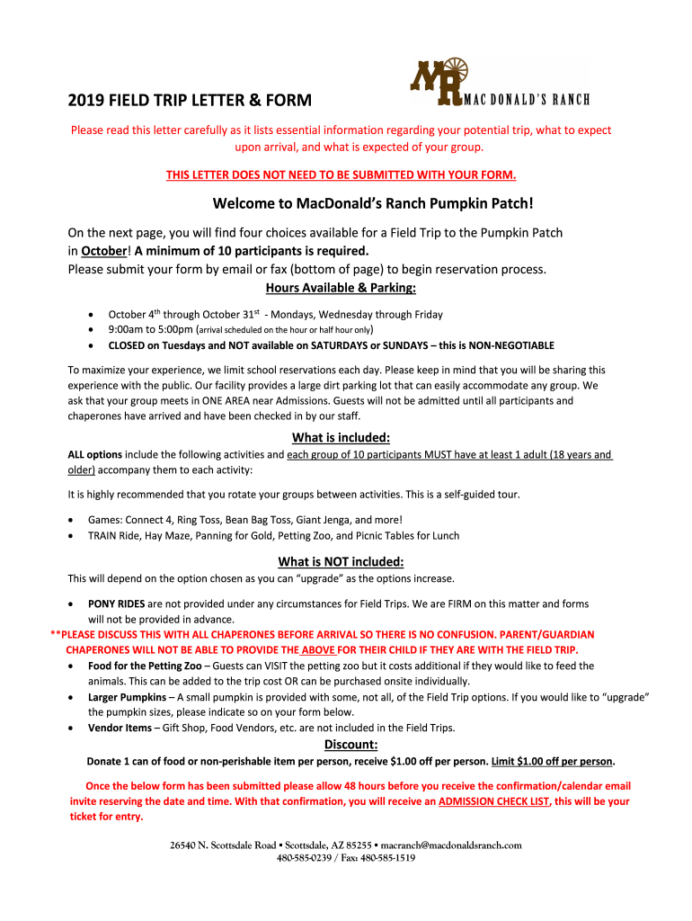Fillable Online Sample Request Letter for Educational Field Trip for