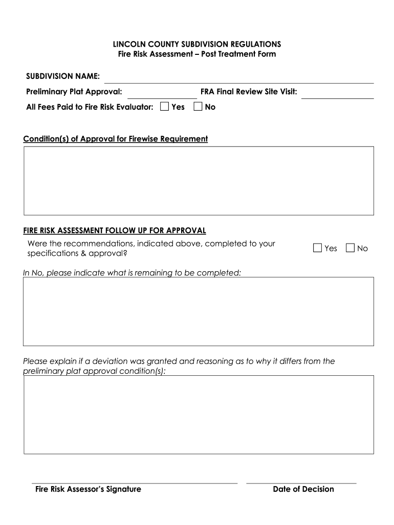 Fillable Online LINCOLN COUNTY SUBDIVISION REGULATIONS Fax Email Print pdfFiller