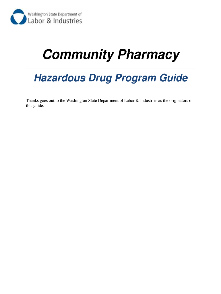 Fillable Online Pharmacy Hazardous Drug Program Guide Sample. Sample