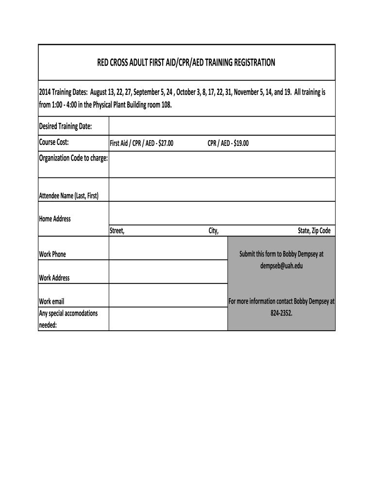 red cross adult first aid cpr aed training registration - UAH Preview on Page 1