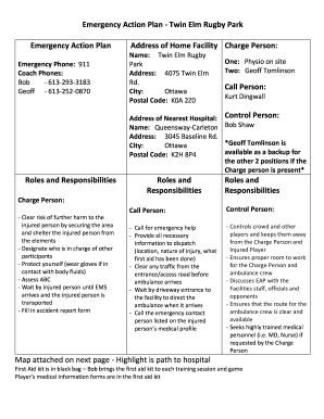 Emergency Action Plan - Twin Elm Rugby Park Emergency Action ...