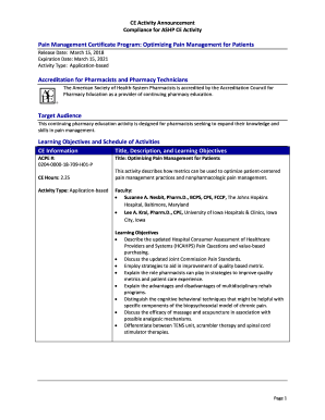 Pain Management Certificate Program: Neuropathic and ...