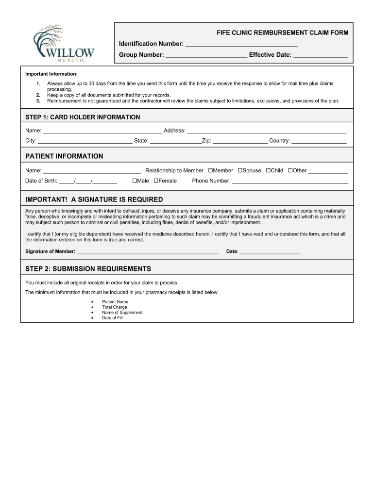 Fillable Online FifeHealthClaimForm.pdf Fax Email Print pdfFiller