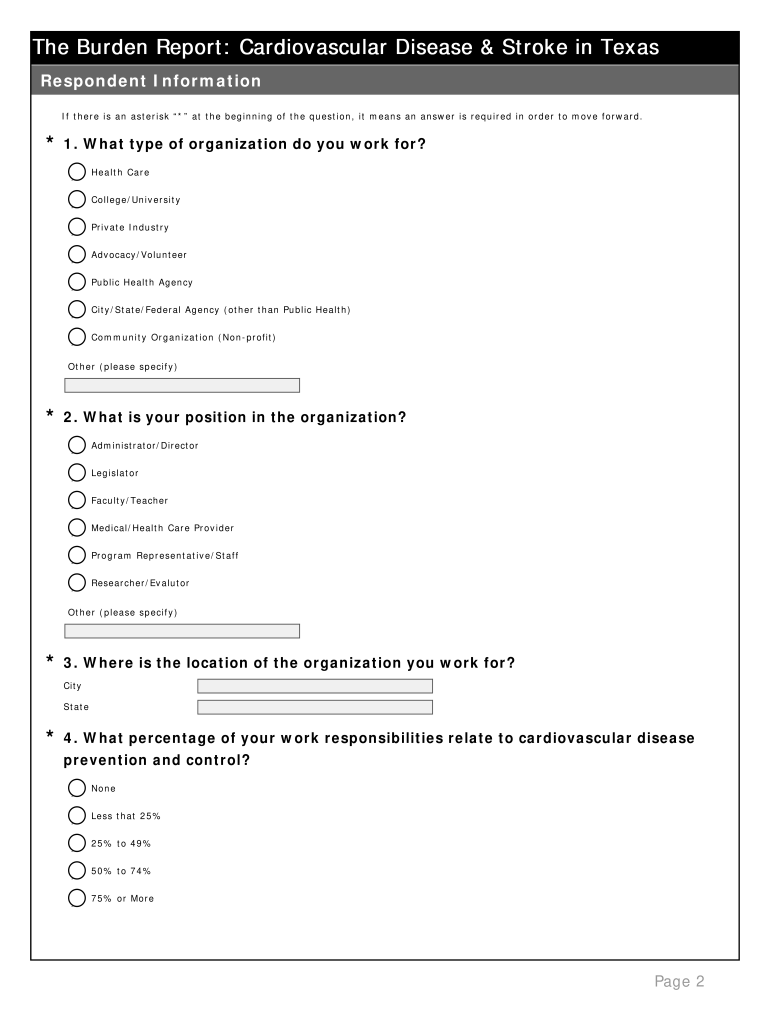 The Burden Report: Cardiovascular Disease and Stroke in Texas Preview on Page 1