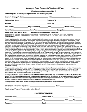 Continued Care Plan - Managed Care Concepts