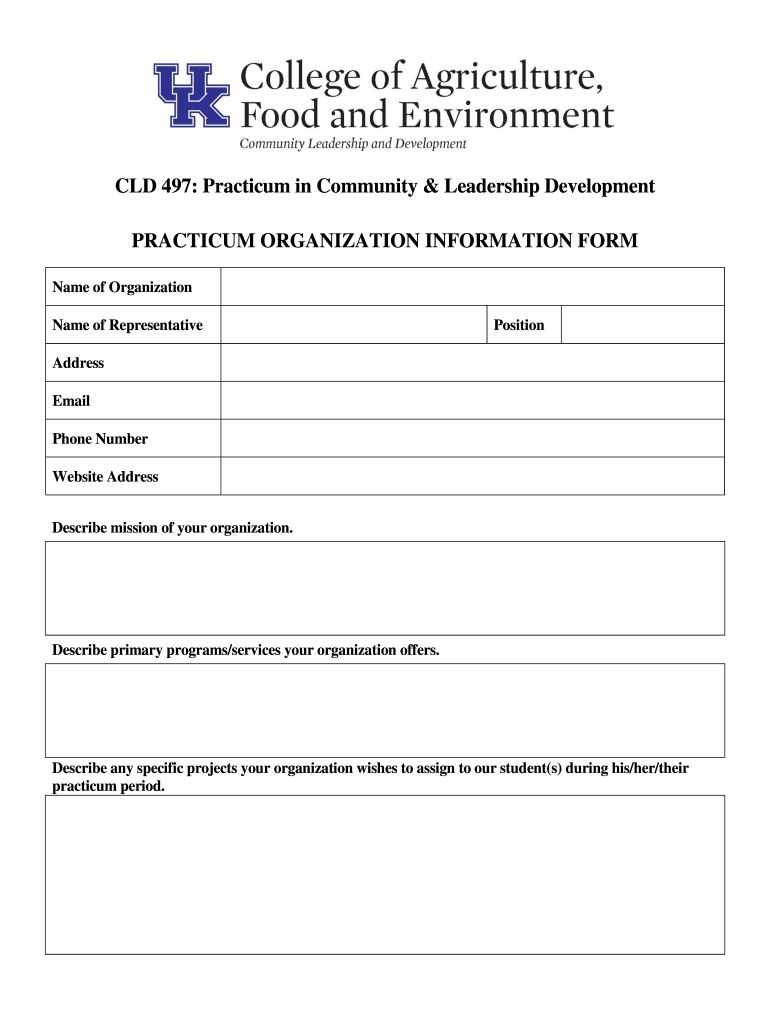 CLD 497: Practicum in Community & Leadership Development Preview on Page 1