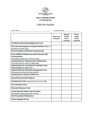 Full Time Preschool. Registration form