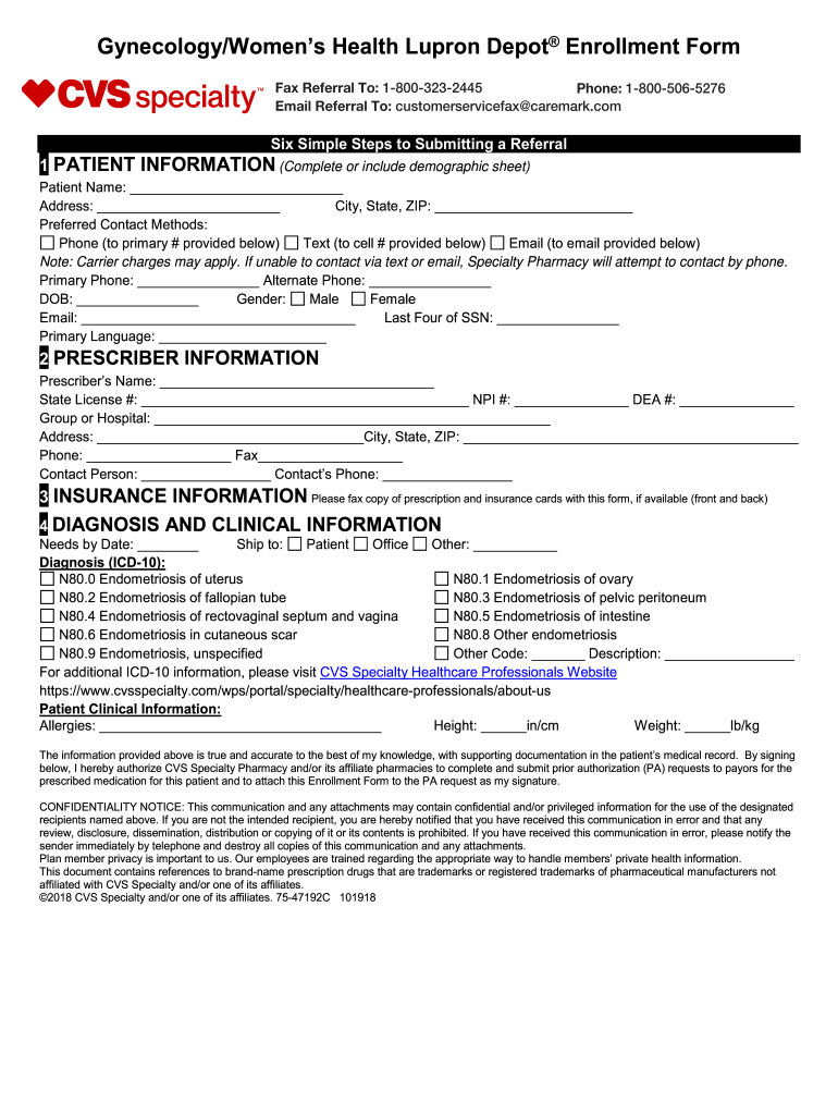 Fillable Online Mail Service Numbers, Forms and Information CVS Caremark Fax Email Print