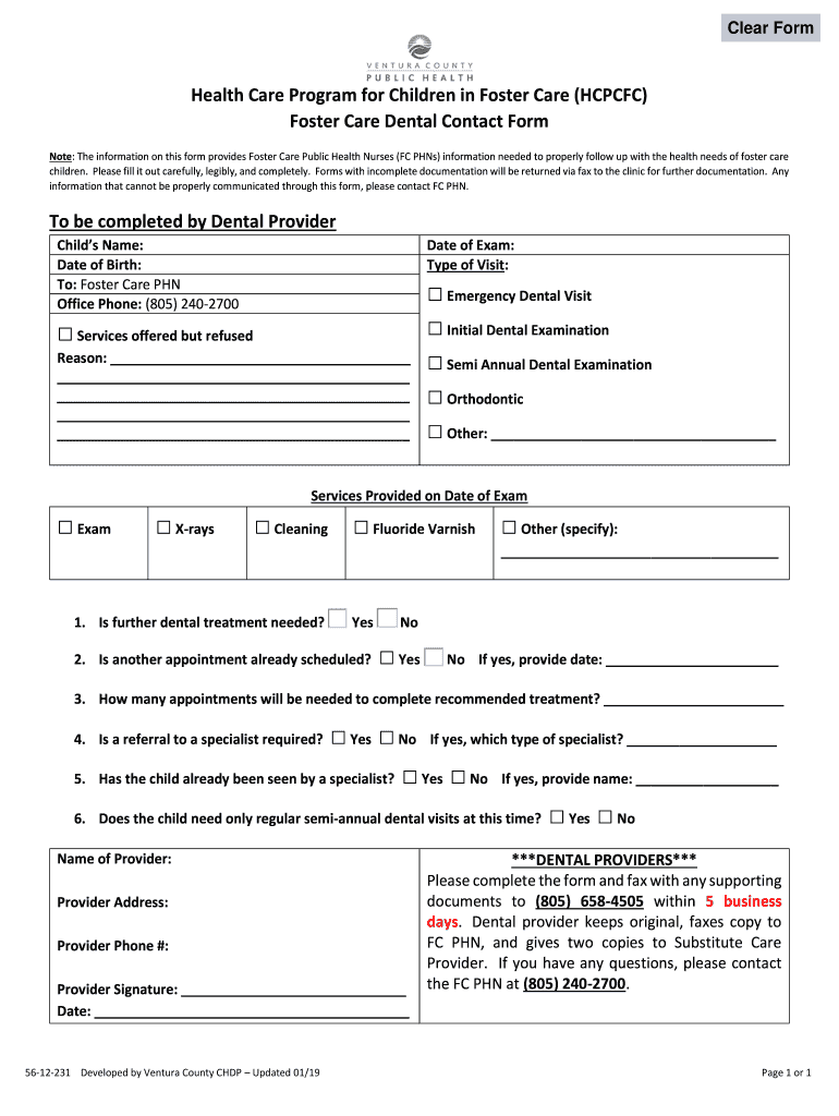 hcpcfc form Preview on Page 1