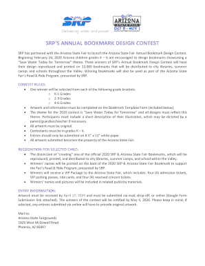 Bookmark Design Contest Rules &amp; Template Form FINAL