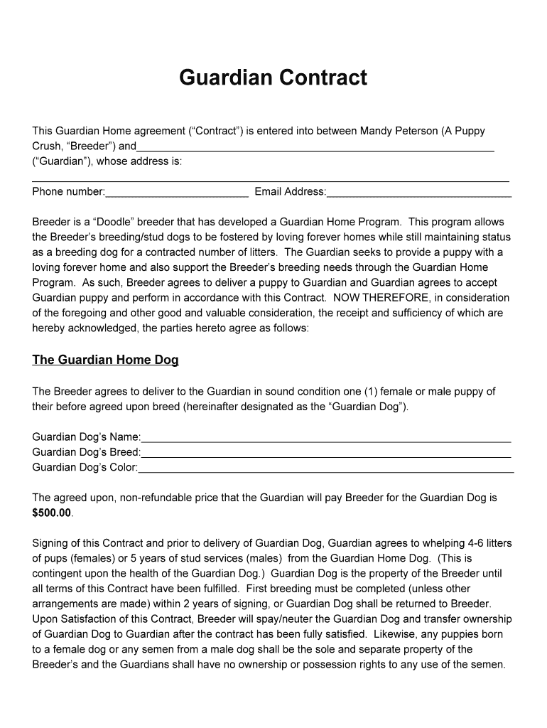 guardian contract home dog Preview on Page 1