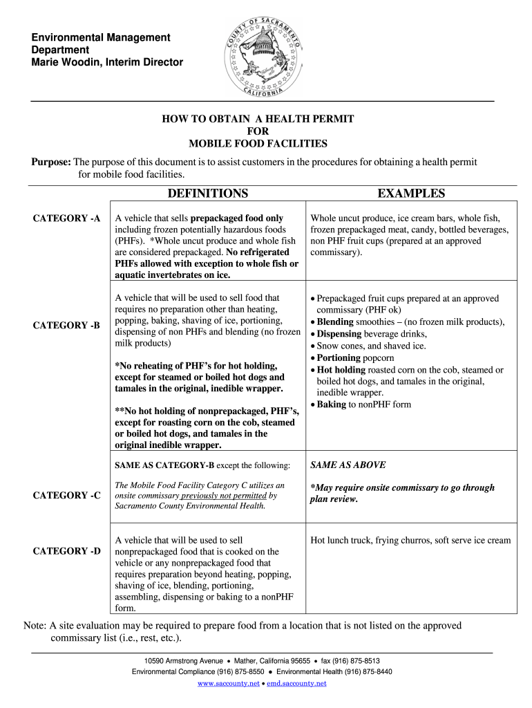 Fillable Online HOW TO OBTAINA HEALTH PERMIT Fax Email Print pdfFiller