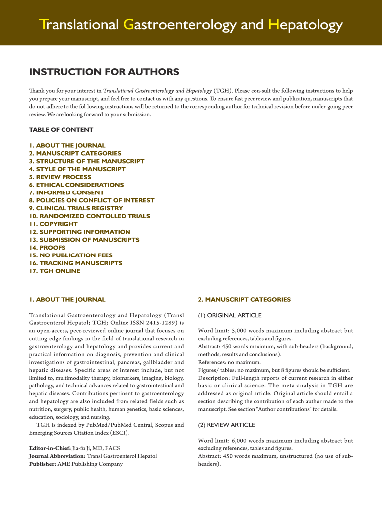 Fillable Online Guide for authors Clinical Gastroenterology and