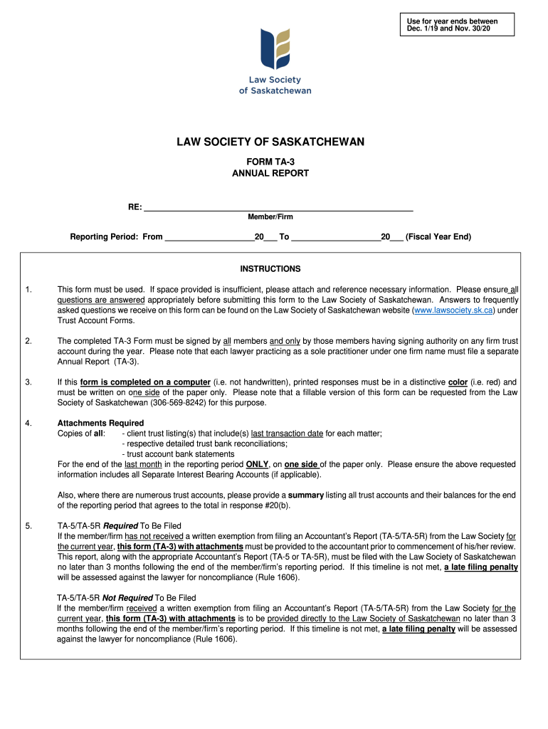 New TA-5R Accountant's report - Law Society of Saskatchewan Preview on Page 1