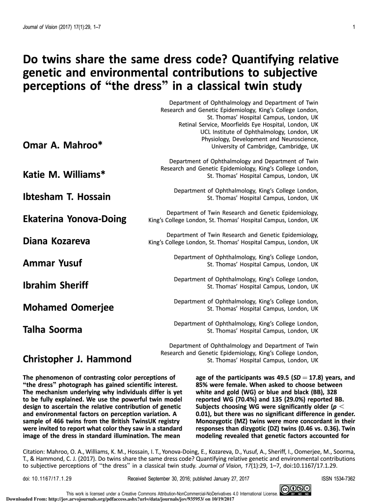 Fillable Online Do twins share the same dress code? Quantifying