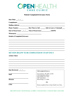 LARA - HEALTH FACILITY COMPLAINT FORM