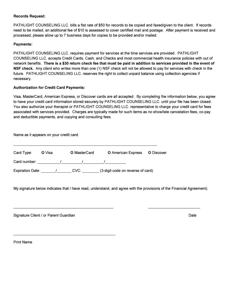 patient financial responsibility form - Jennifer Wagner, MA Preview on Page 1