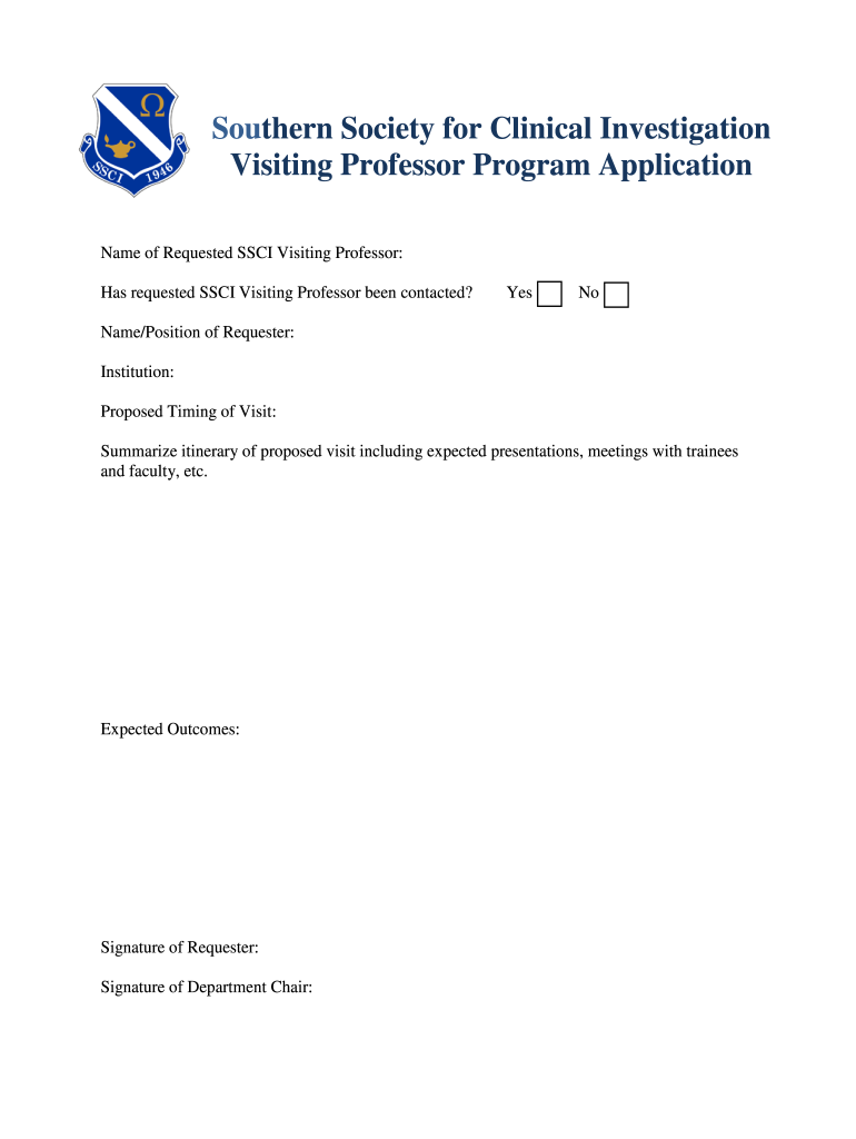 Visiting Professor Program - The Southern Society for Clinical Preview on Page 1