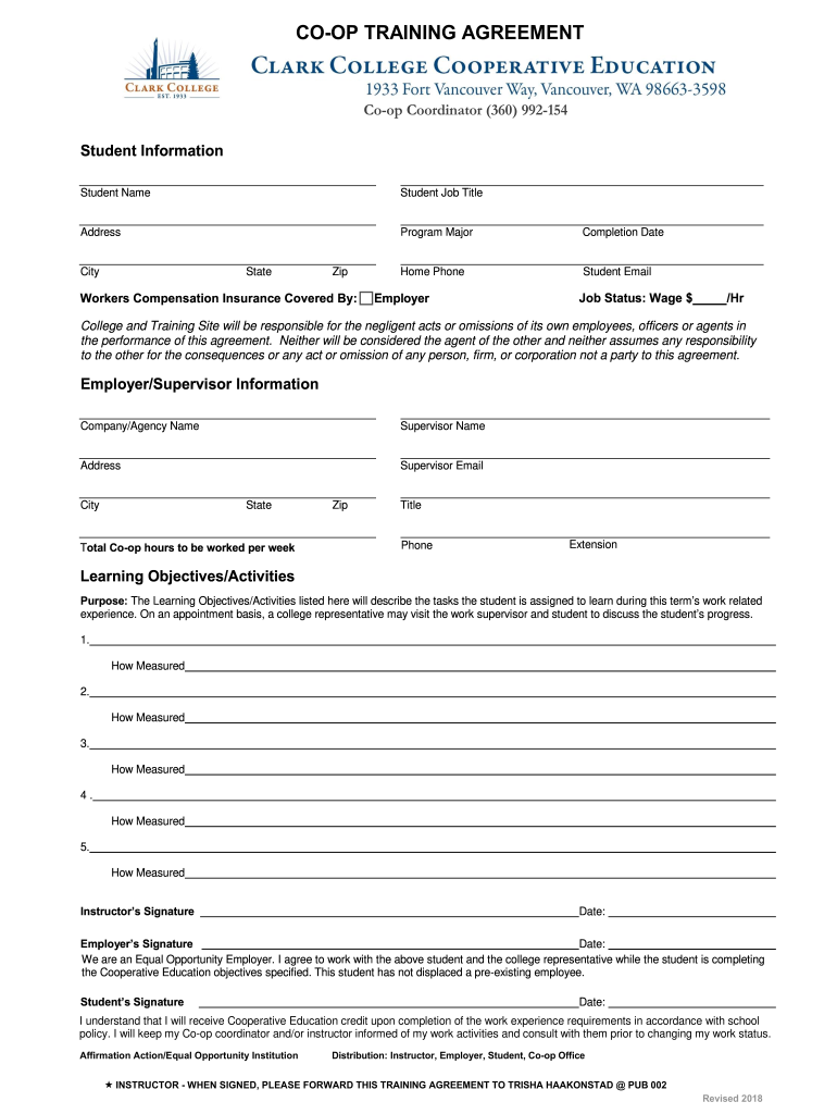 cooperative training agreement Preview on Page 1.