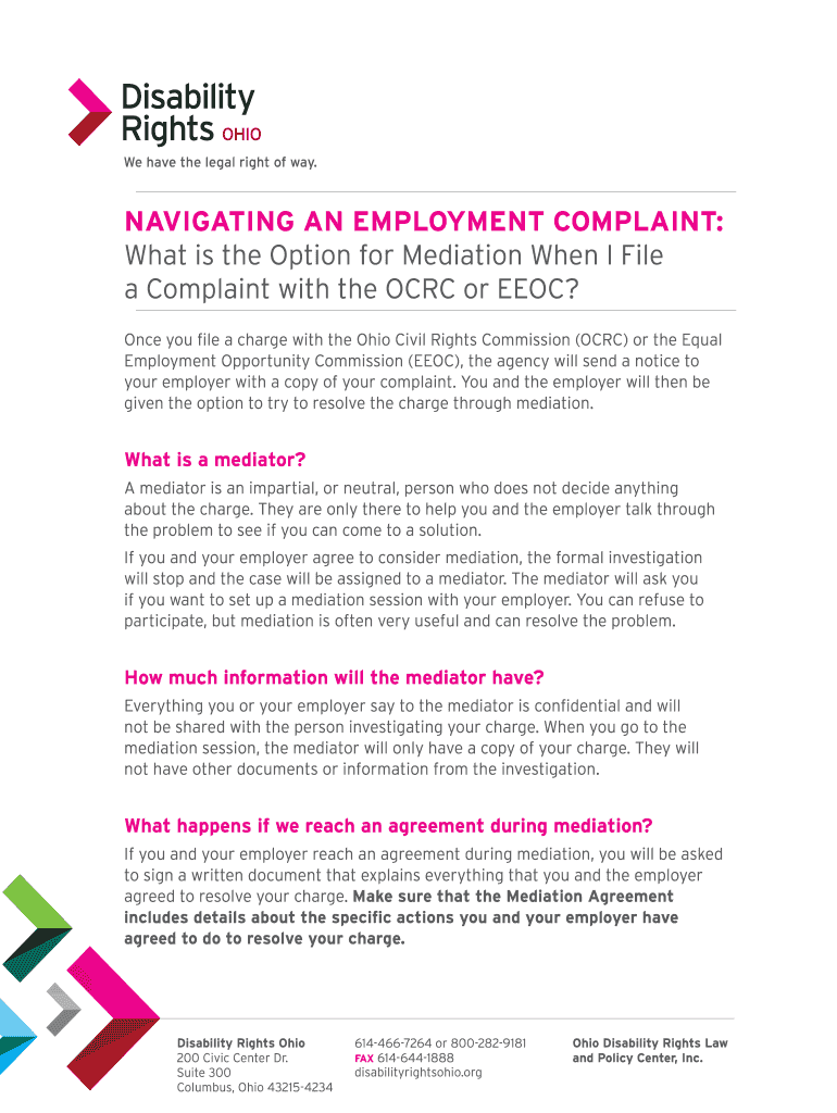 Fillable Online How to respond to an EEOC or OCRC Charge of ...