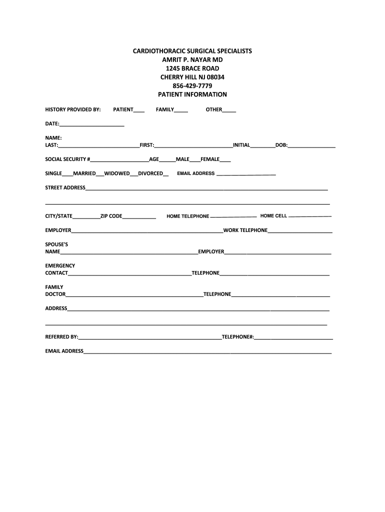 CARDIOTHORACIC SURGICAL SPECIALISTS Preview on Page 1