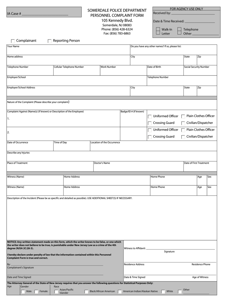 SOMERDALE POLICE DEPARTMENT Preview on Page 1