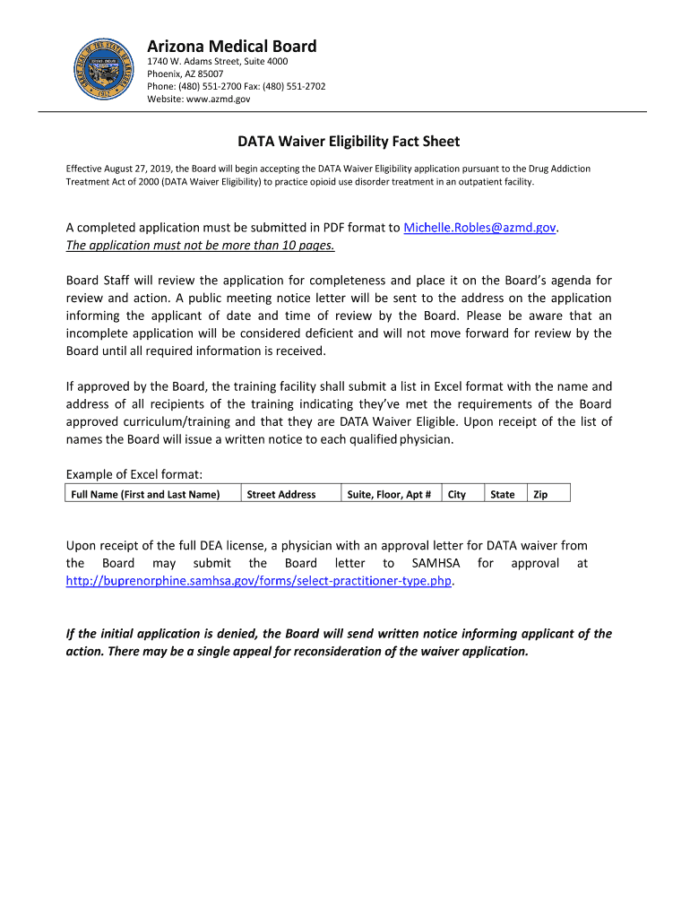 Fillable Online AZ Medical Board Employment Arizona Medical Board