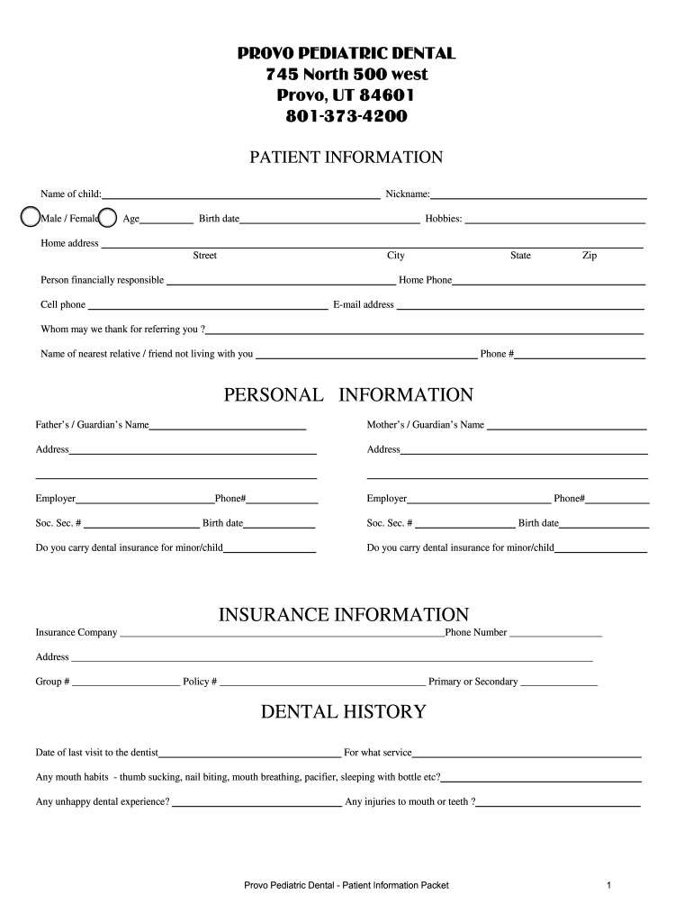 PROVO PEDIATRIC DENTAL Preview on Page 1