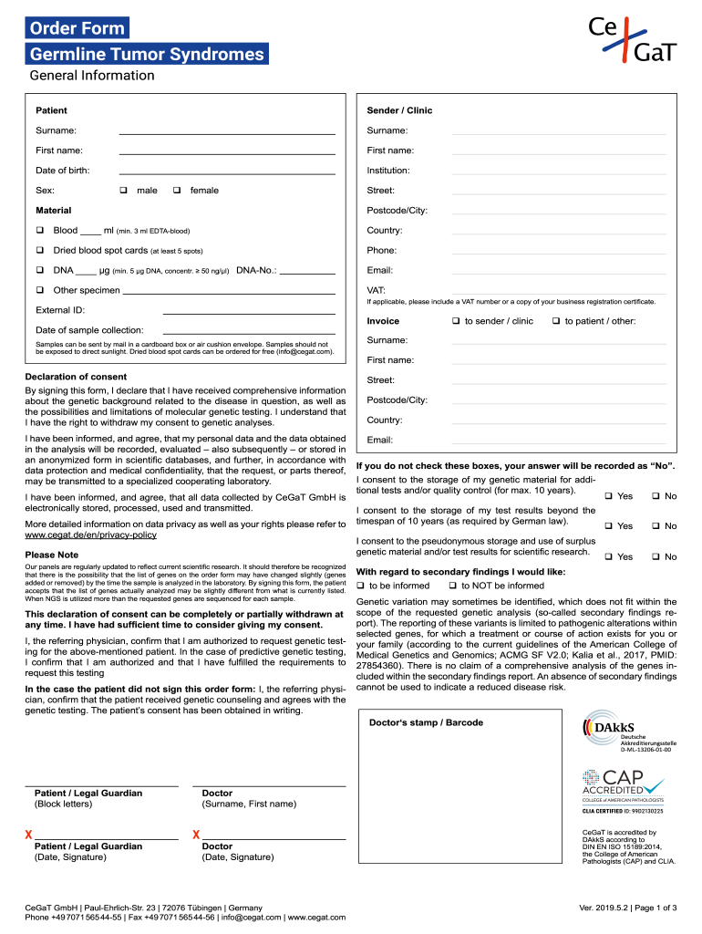 Germline Tumor Syndromes Preview on Page 1