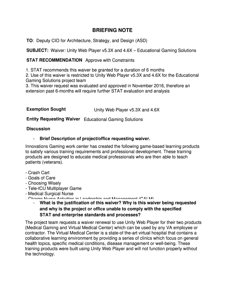 briefing note - National Center for Ethics in Health Care Home Preview on Page 1