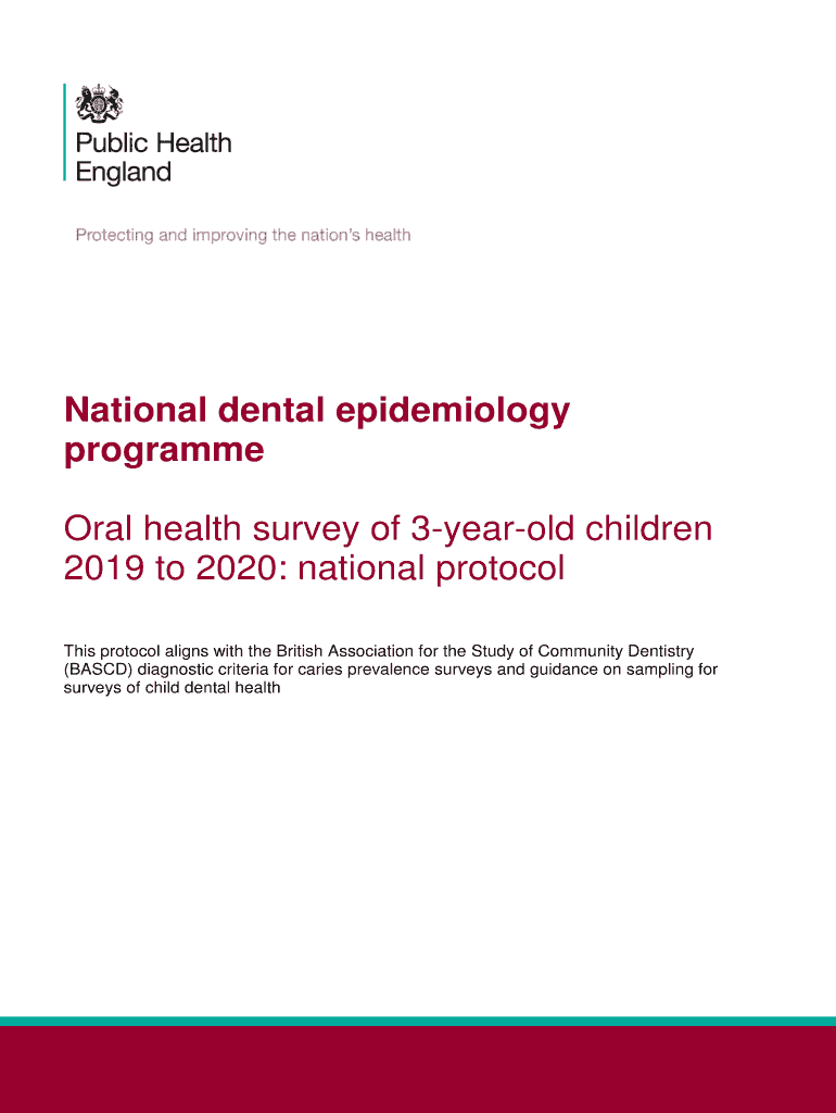 Fillable Online PROTOCOL2019203yrolds Oral health survey of 5 year old