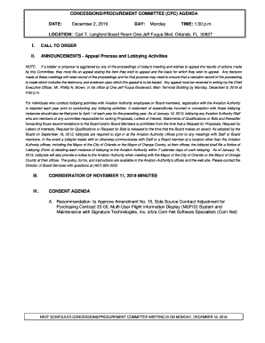 ANNOUNCEMENTS - Appeal Process and Lobbying Activities
