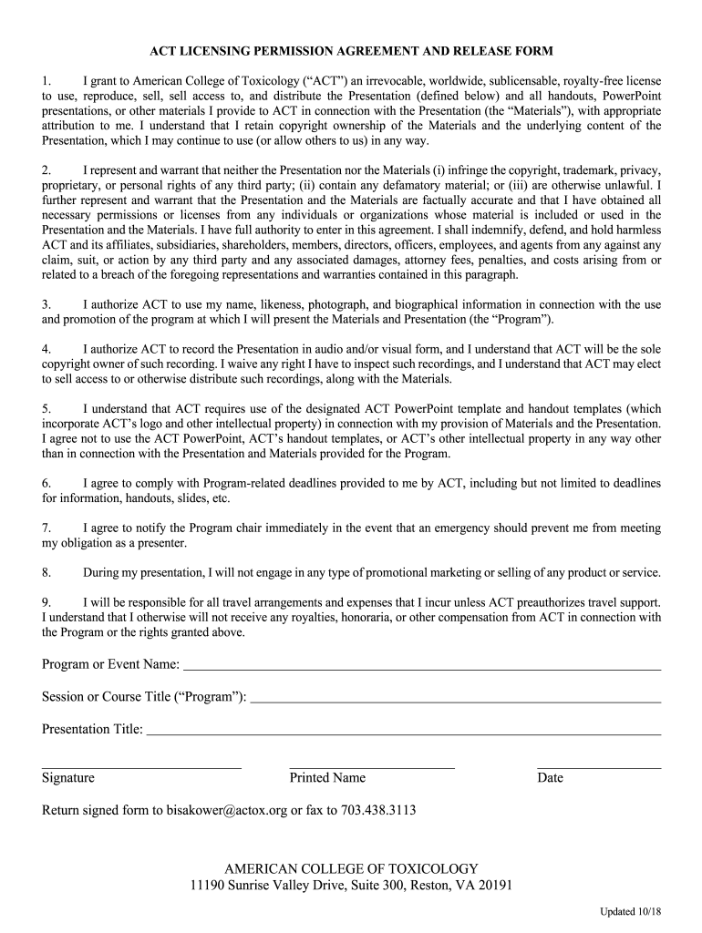 ACT AM2020 - American College of Toxicology Preview on Page 1