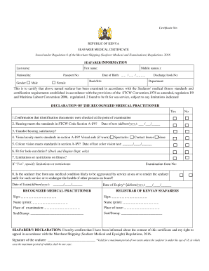 SEAFARER MEDICAL CERTIFICATE Fill And Sign Printable Template Online