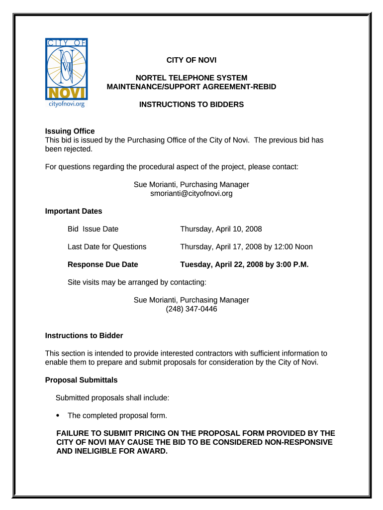 NORTEL TELEPHONE SYSTEM Doc Template | pdfFiller