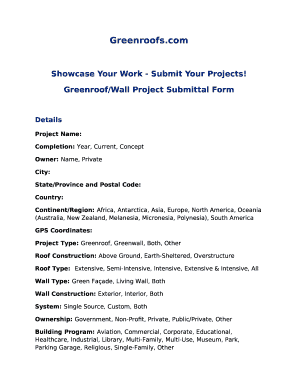 Project Submittal Form Updated February