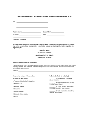 Hipaa Compliant Authorization For The Release Of Patient Doc Hipaa Compliant Authorization For The Release Of Patient Doc