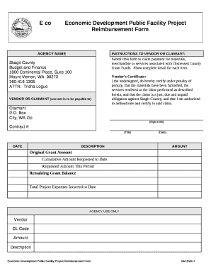 Economic Development Public Facility Project Reimbursement ...